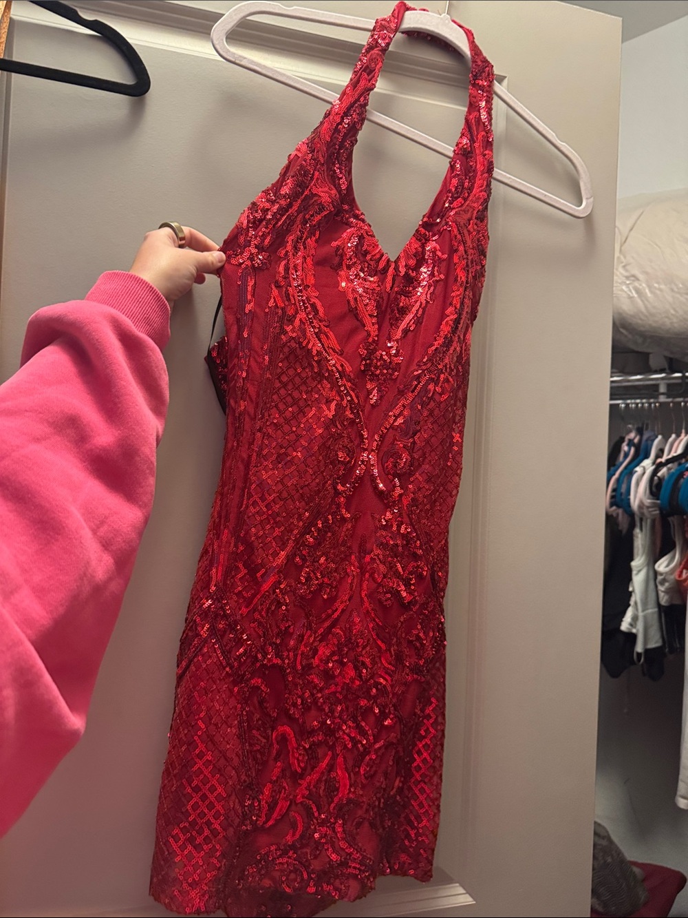 B. Darlin Red Sequin Party Dress